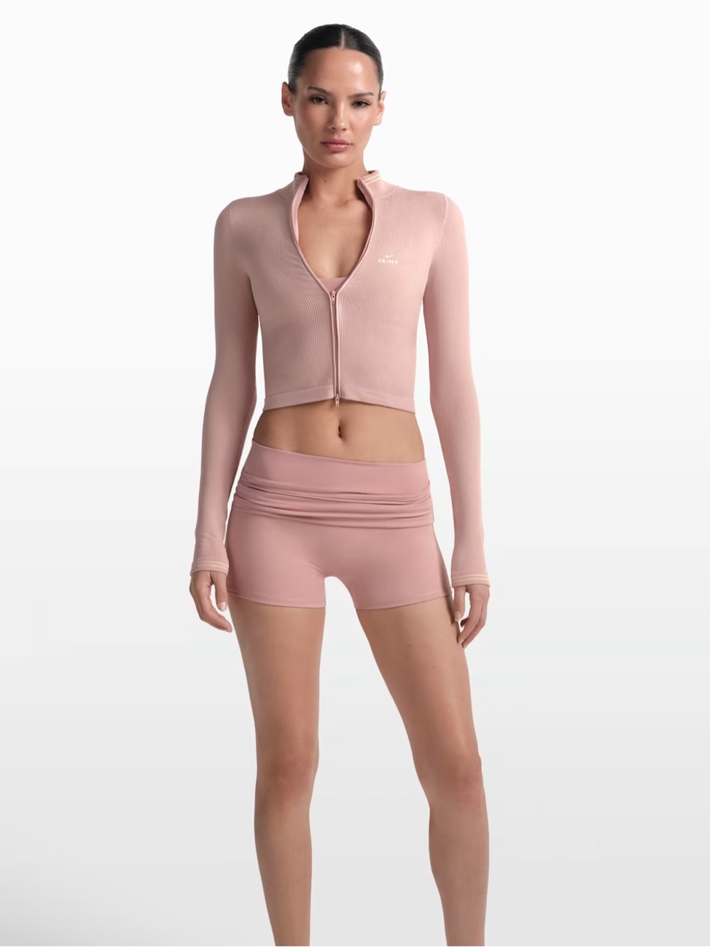NikeSKIMS Matte 3” Fold-Over Waistband Shorts Pink Medium